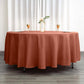 Terracotta Polyester Round Tablecloth 108 Inch