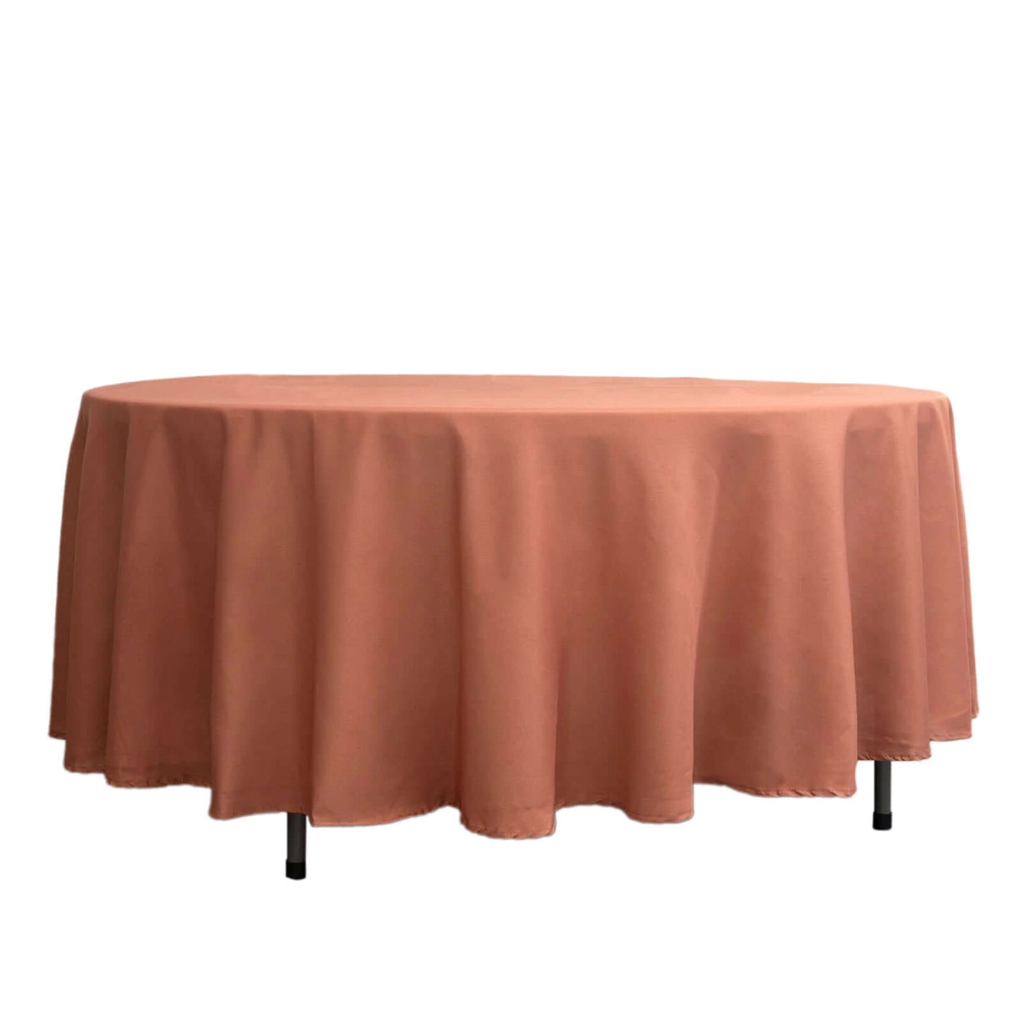 Terracotta Round Tablecloth 108 Inch Polyester