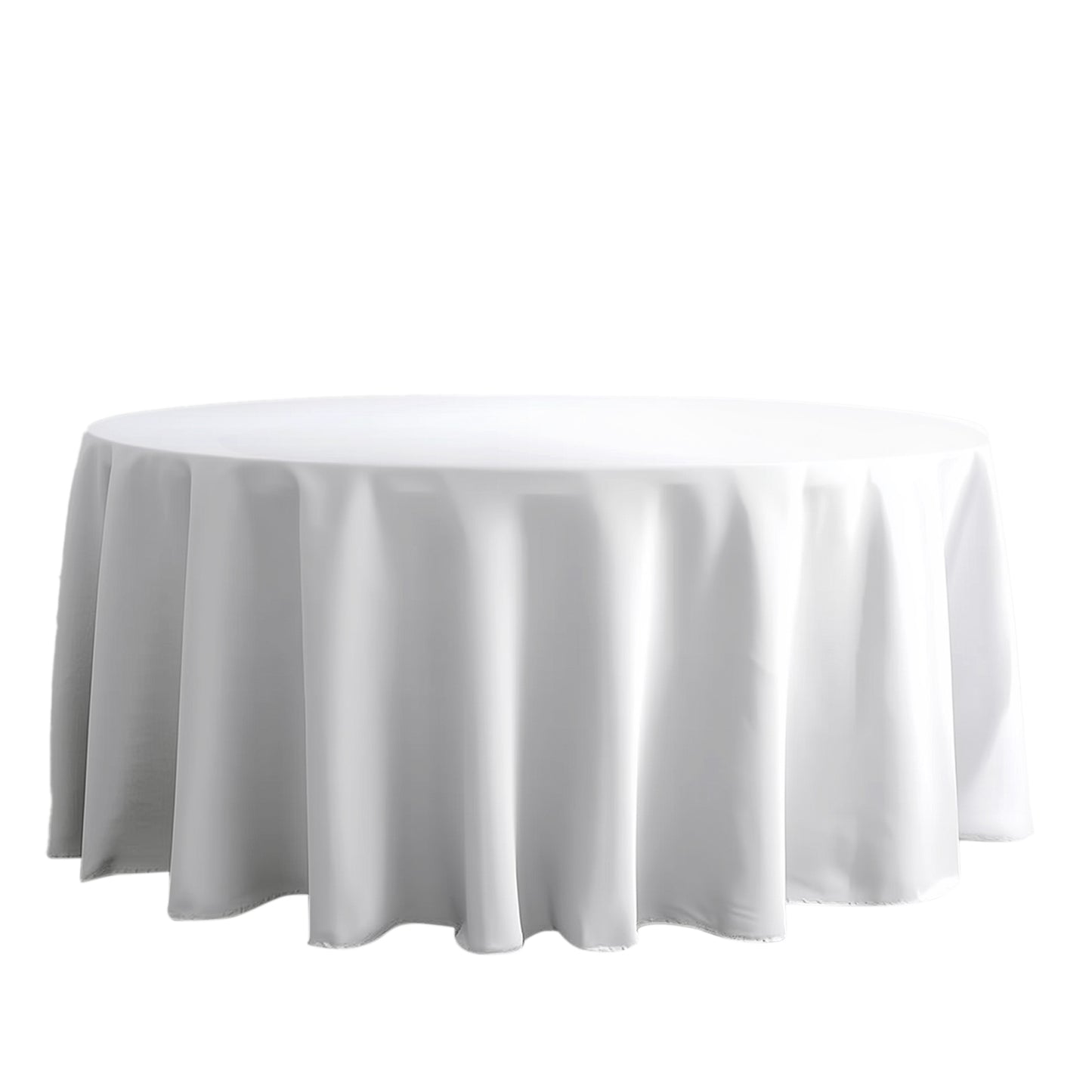 108inch White Polyester Round Tablecloth
