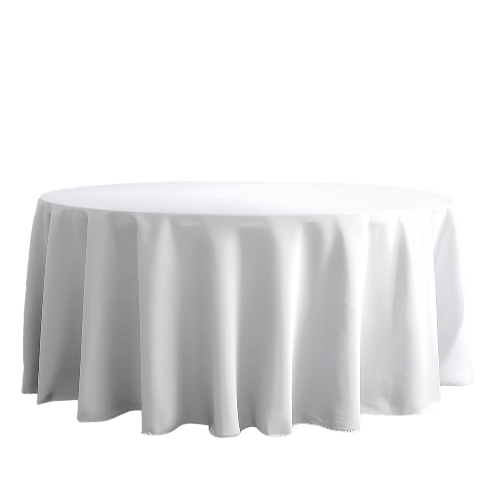 108inch White Polyester Round Tablecloth