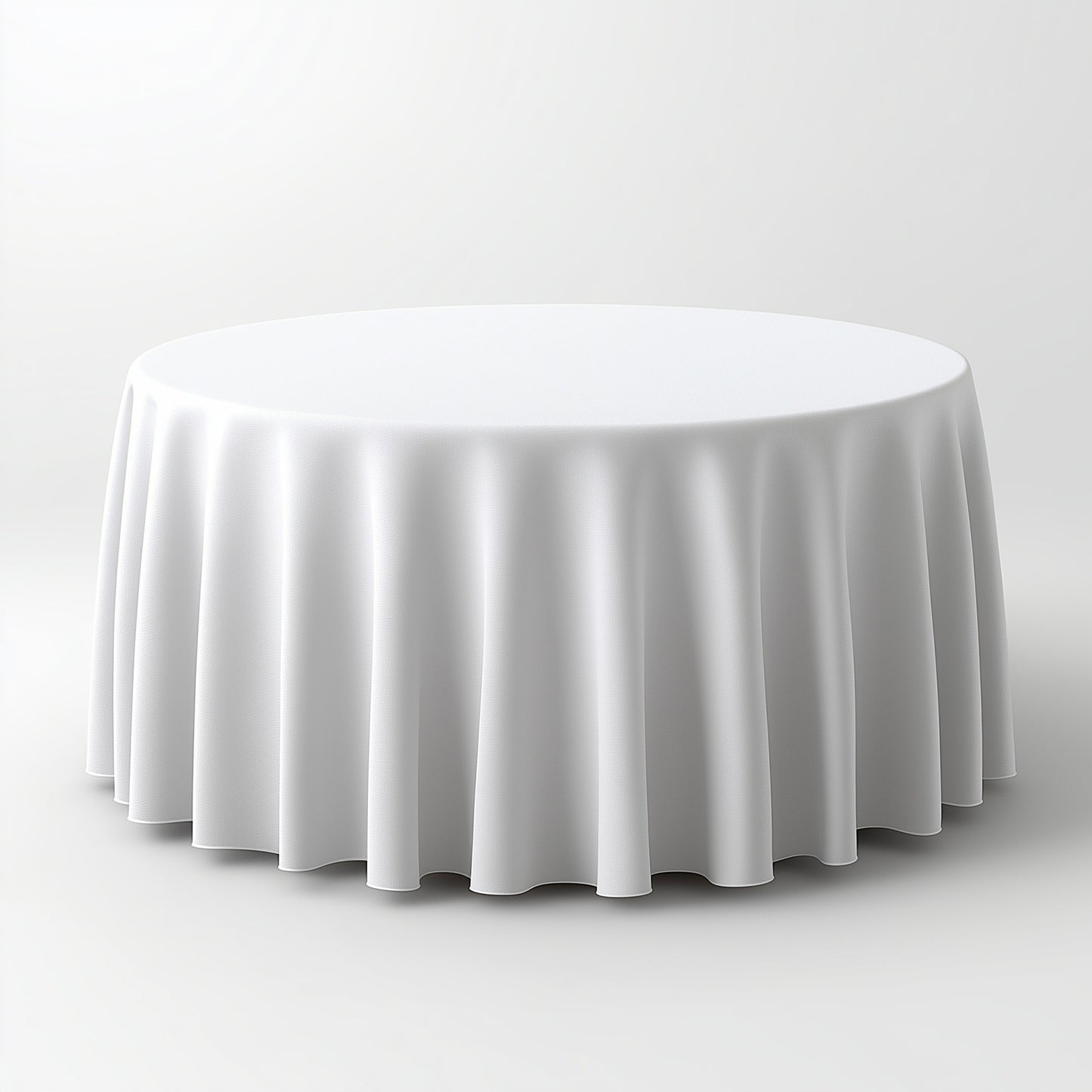 108inch White Polyester Round Tablecloth