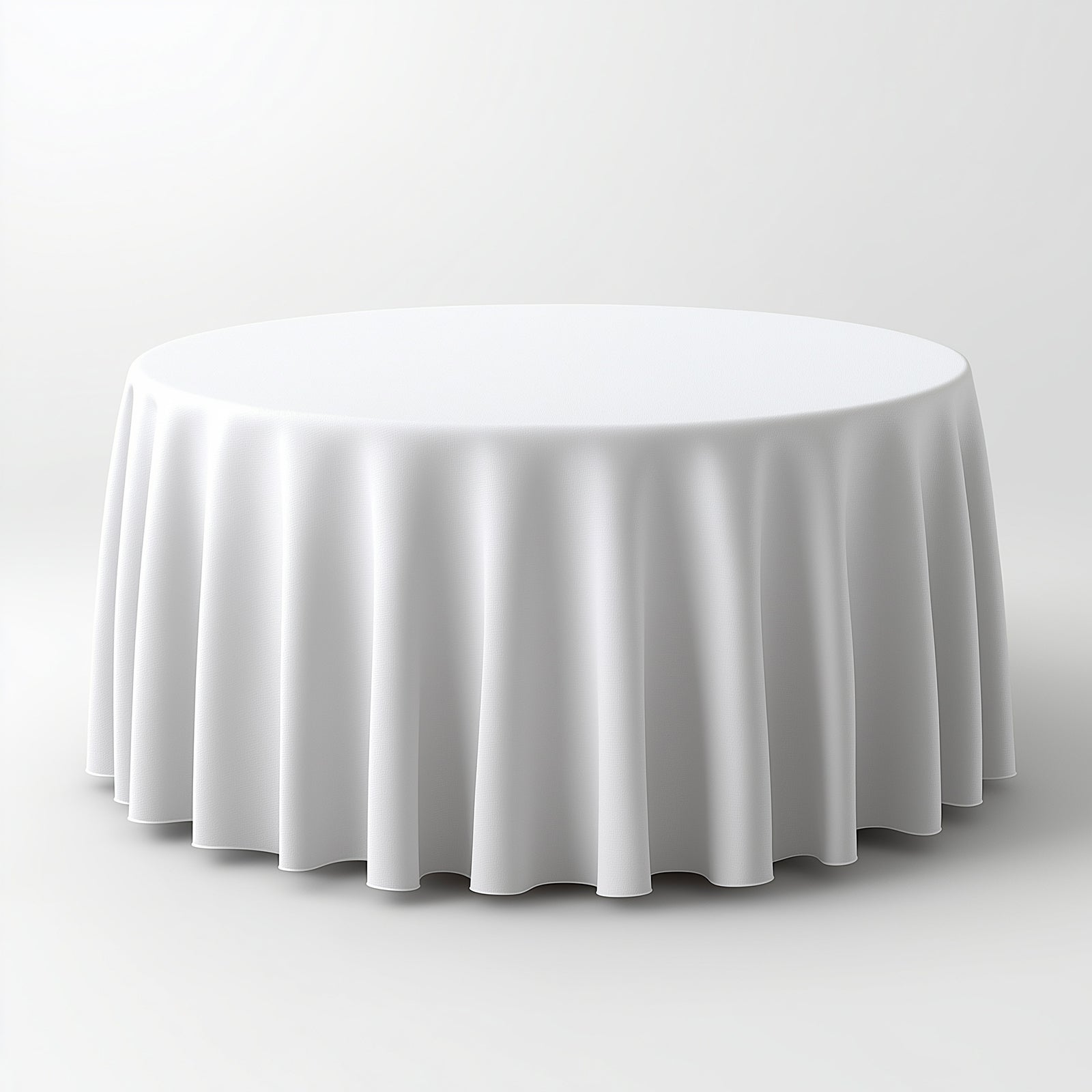 108inch White Polyester Round Tablecloth
