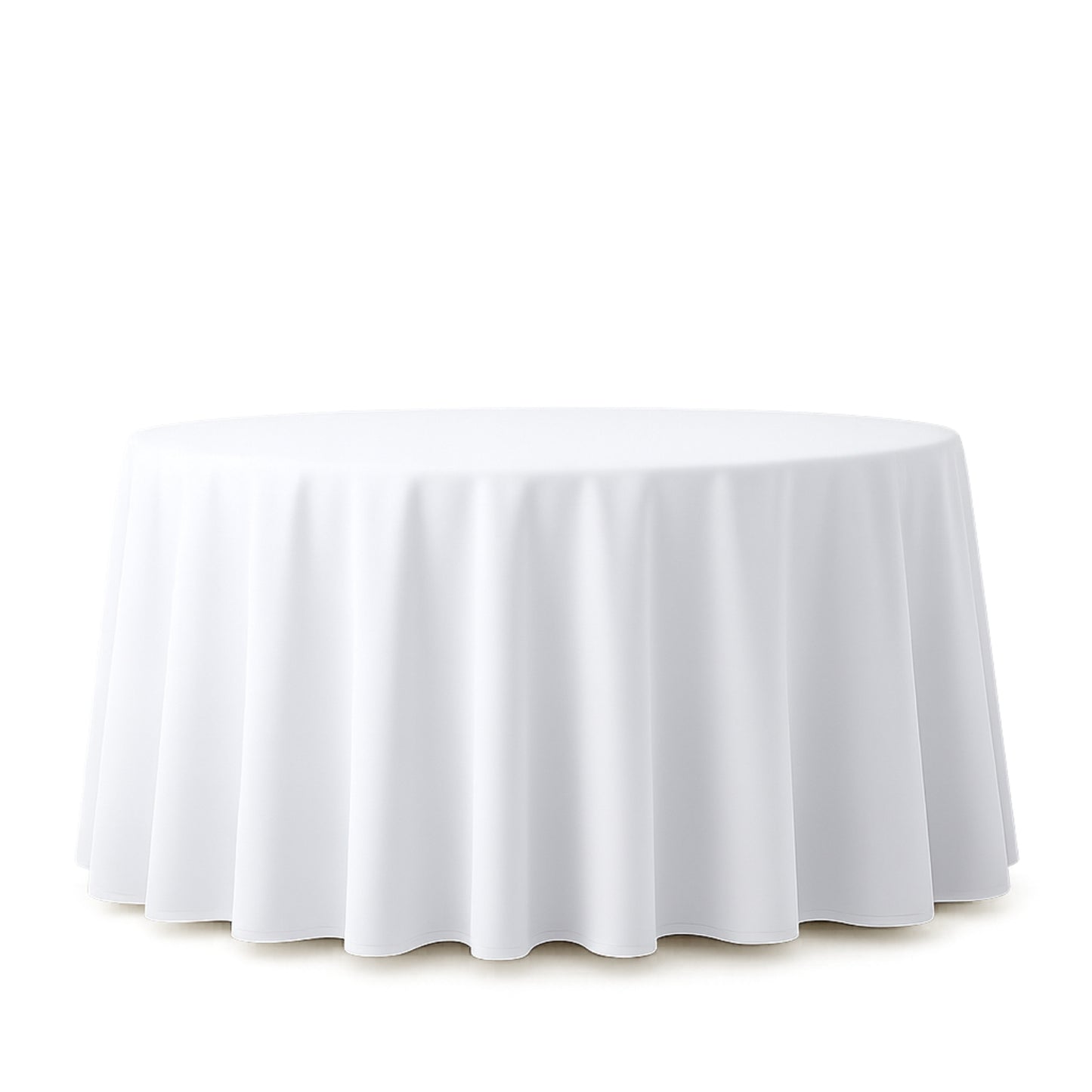 108inch White 190 GSM Premium Polyester Round Tablecloth