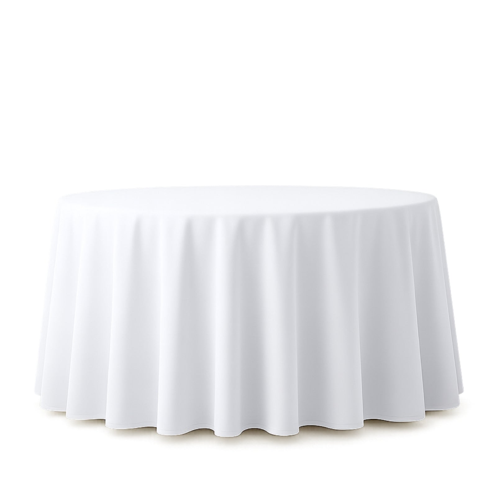 108inch White 190 GSM Premium Polyester Round Tablecloth