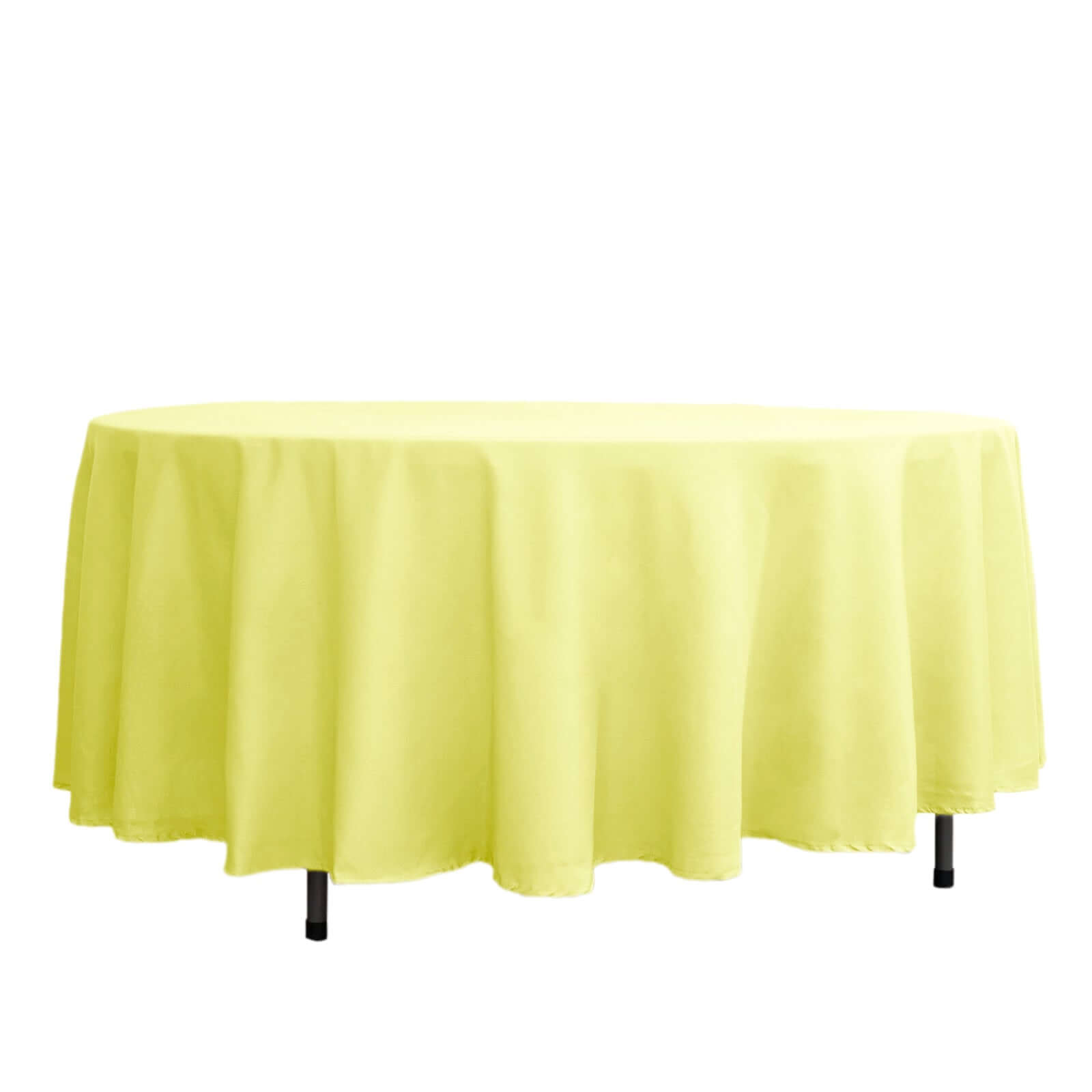 Polyester Round Tablecloth in Yellow 108 Inch