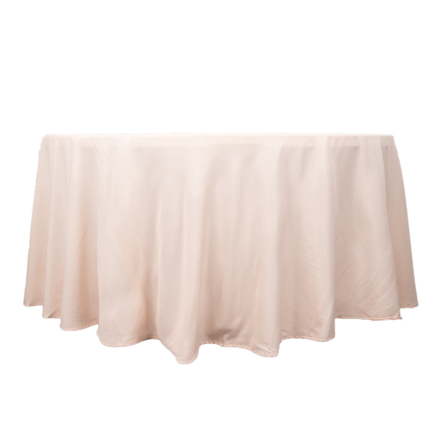 120" Blush Seamless Premium Polyester Round Tablecloth - 220GSM