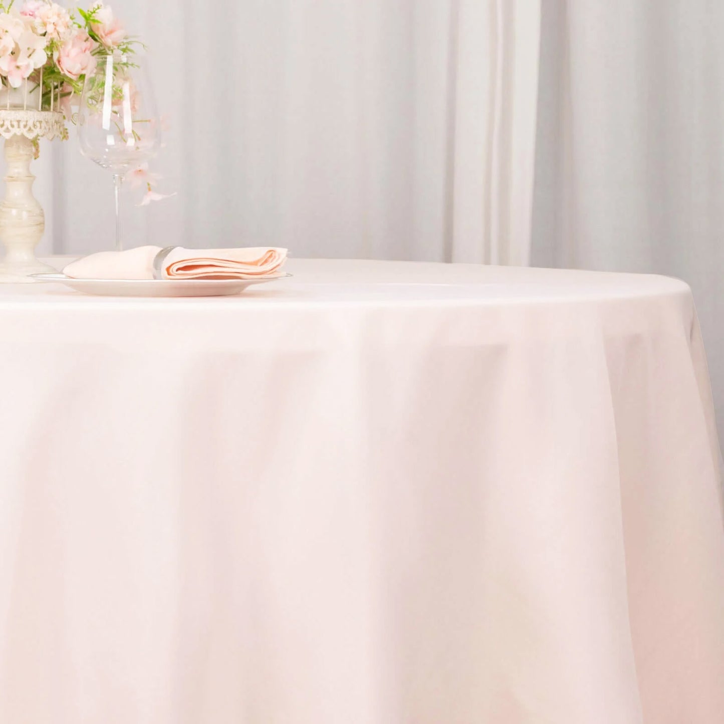 120" Blush Seamless Premium Polyester Round Tablecloth - 220GSM