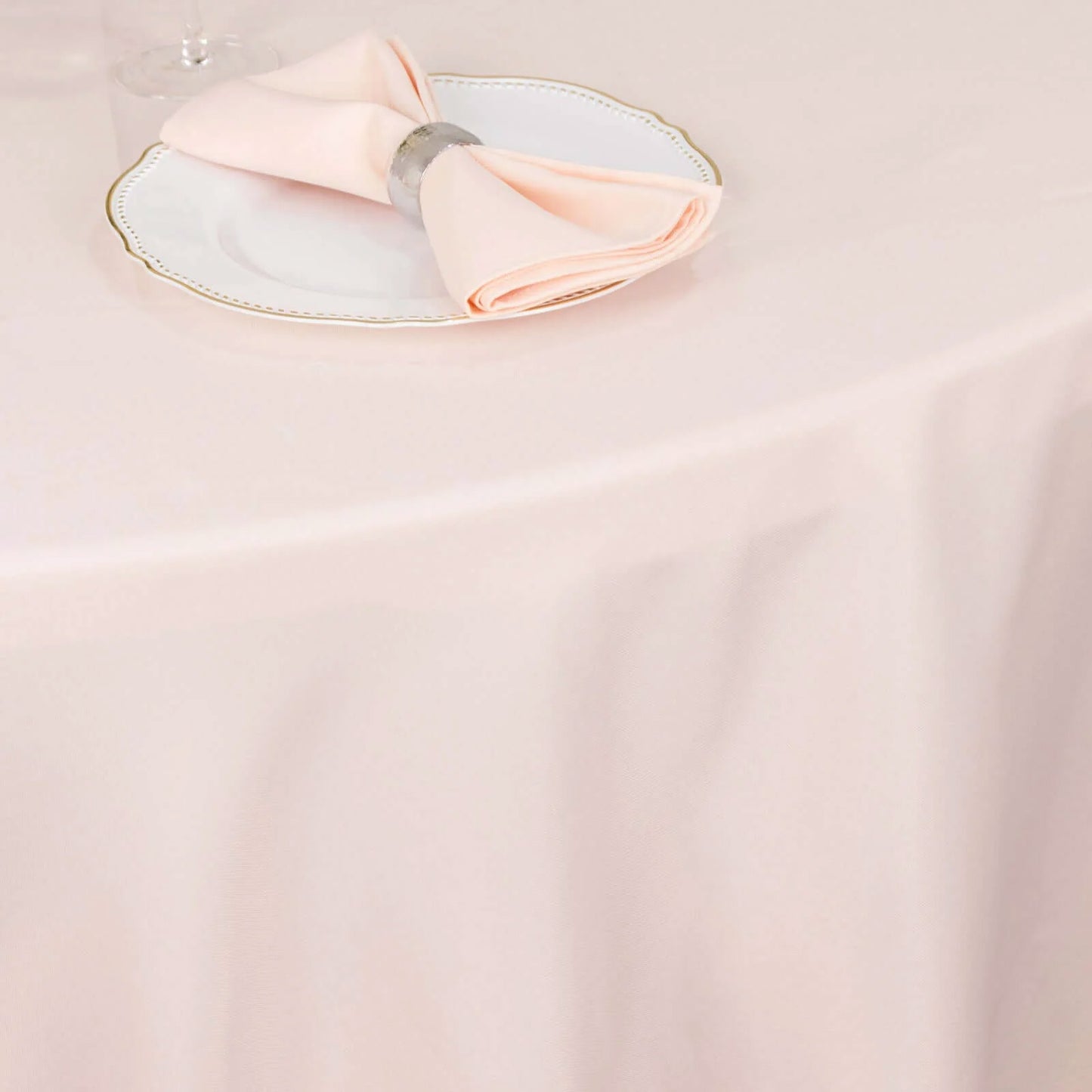 120" Blush Seamless Premium Polyester Round Tablecloth - 220GSM