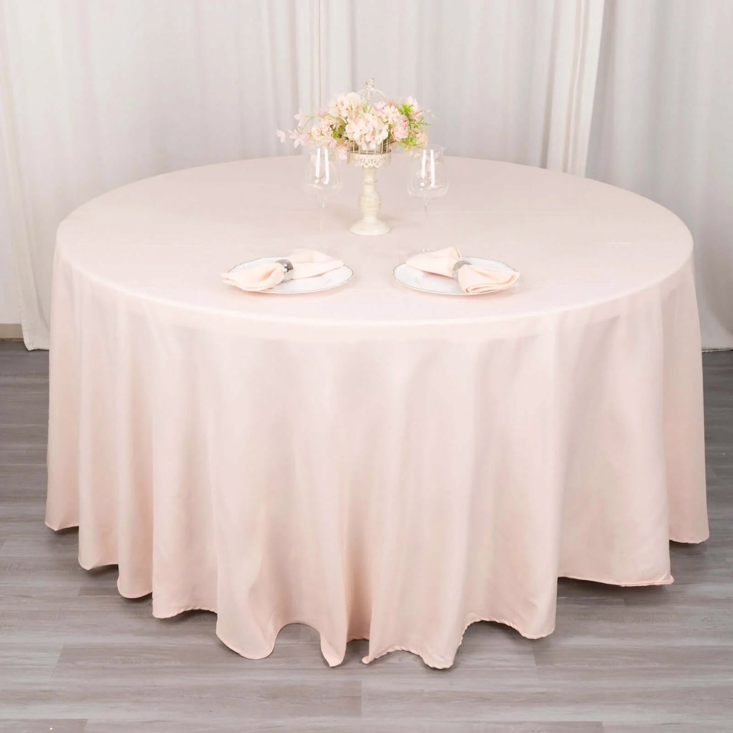 120" Blush Seamless Premium Polyester Round Tablecloth - 220GSM