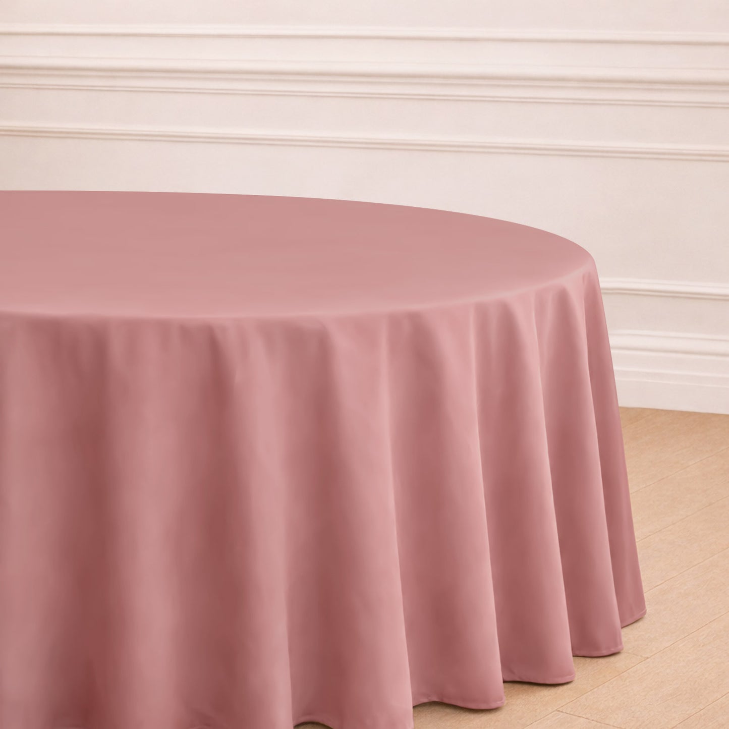 120" Dusty Rose Polyester Round Tablecloth