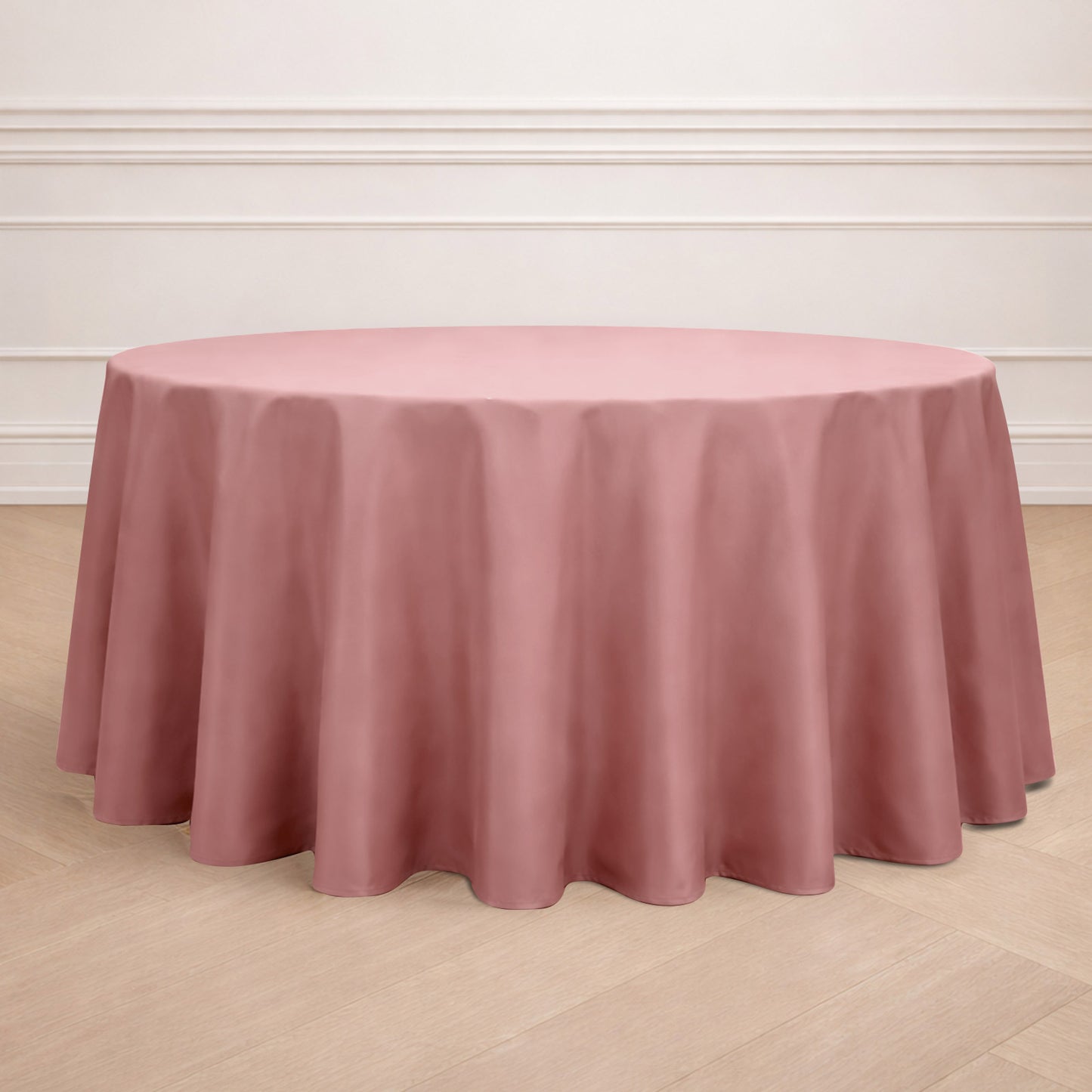 120" Dusty Rose Seamless Polyester Round Tablecloth