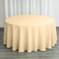 120" Beige Seamless Polyester Round Tablecloth