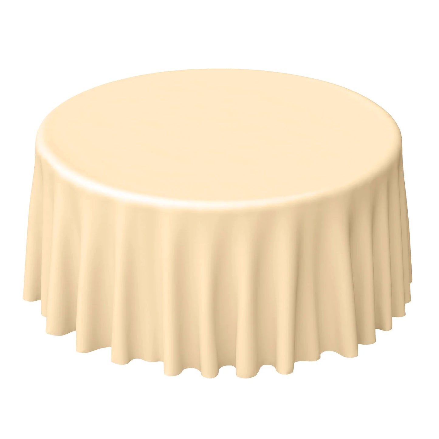 Round Tablecloth in Beige Polyester 120 Inch