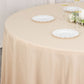 120" Beige Seamless Premium Polyester Round Tablecloth - 220GSM