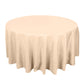 120" Beige Seamless Premium Polyester Round Tablecloth - 220GSM