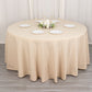 120" Beige Seamless Premium Polyester Round Tablecloth - 220GSM