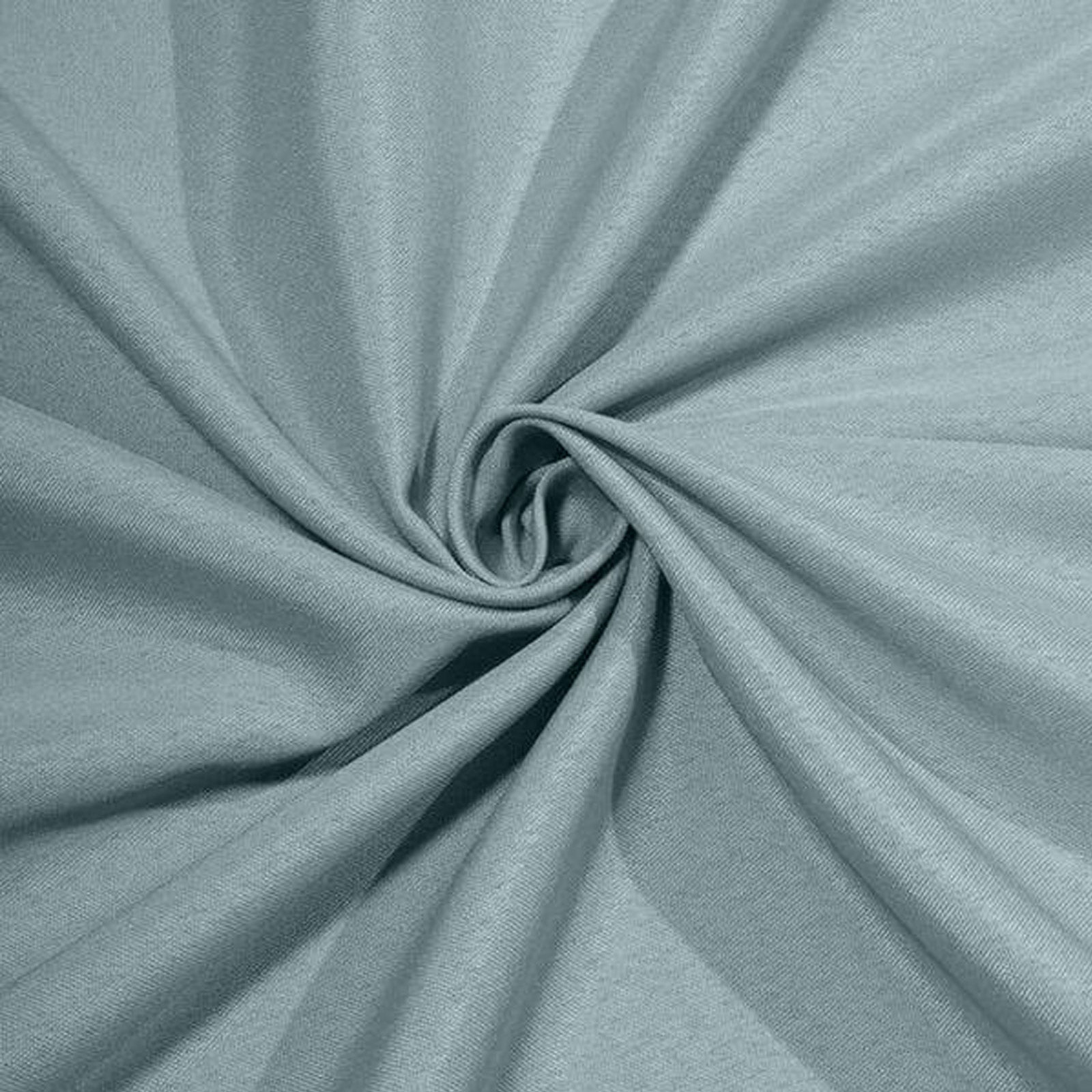 Dusty blue seamless polyester round tablecloth.