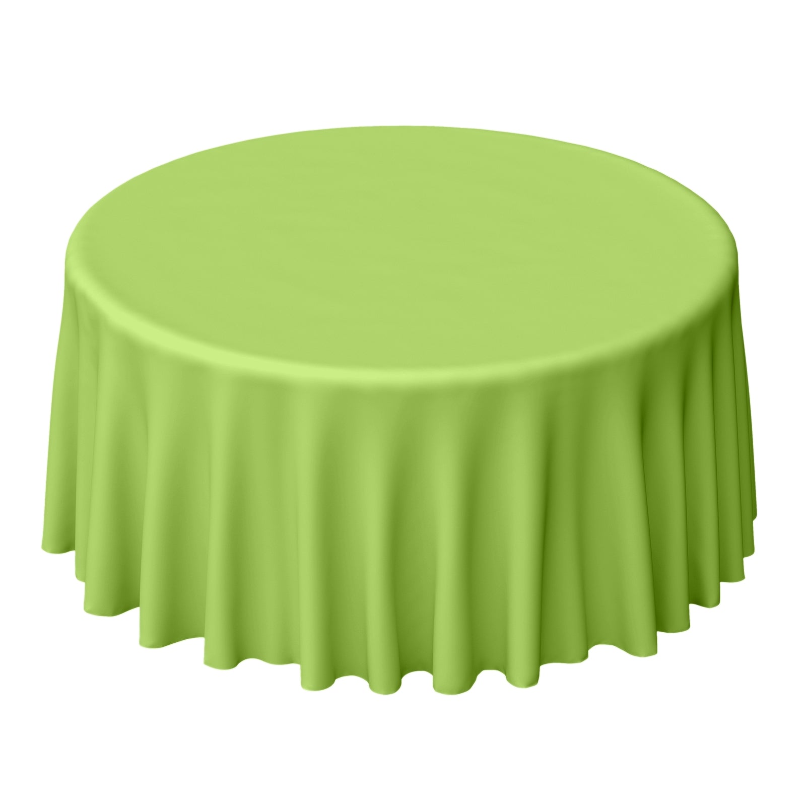 Apple Green Color Polyester Round Tablecloth 120 Inch