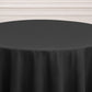 120" Black Polyester Round Tablecloth