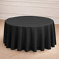 120" Black Polyester Round Tablecloth