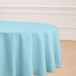 120" Light Blue Seamless Polyester Round Tablecloth