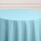 120" Light Blue Seamless Polyester Round Tablecloth