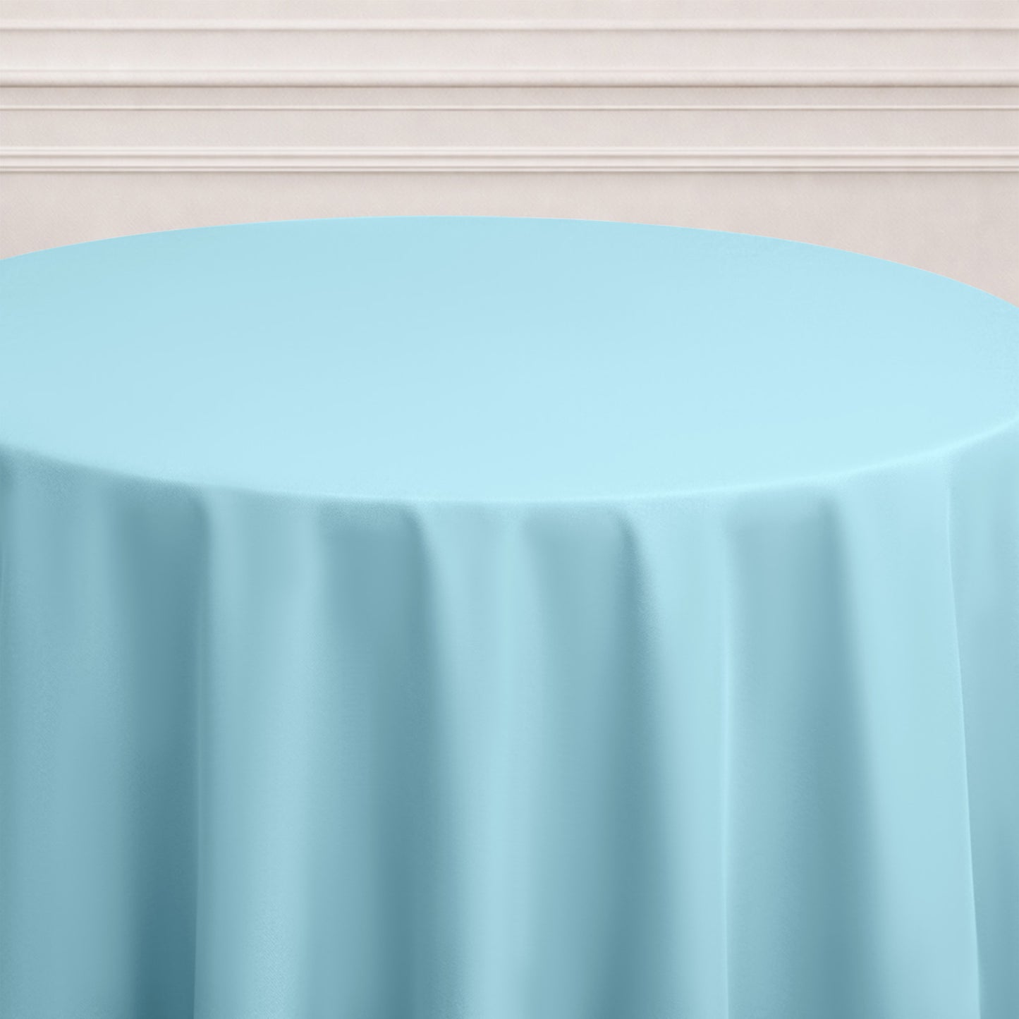 120" Light Blue Seamless Polyester Round Tablecloth