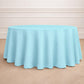 120" Light Blue Seamless Polyester Round Tablecloth