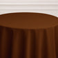 120" Cinnamon Brown Seamless Polyester Round Tablecloth