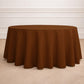 120" Cinnamon Brown Seamless Polyester Round Tablecloth