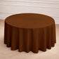 120" Cinnamon Brown Seamless Polyester Round Tablecloth