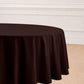 Chocolate round tablecloth for elegant dining setups.