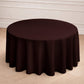 Chocolate round tablecloth for elegant dining setups.