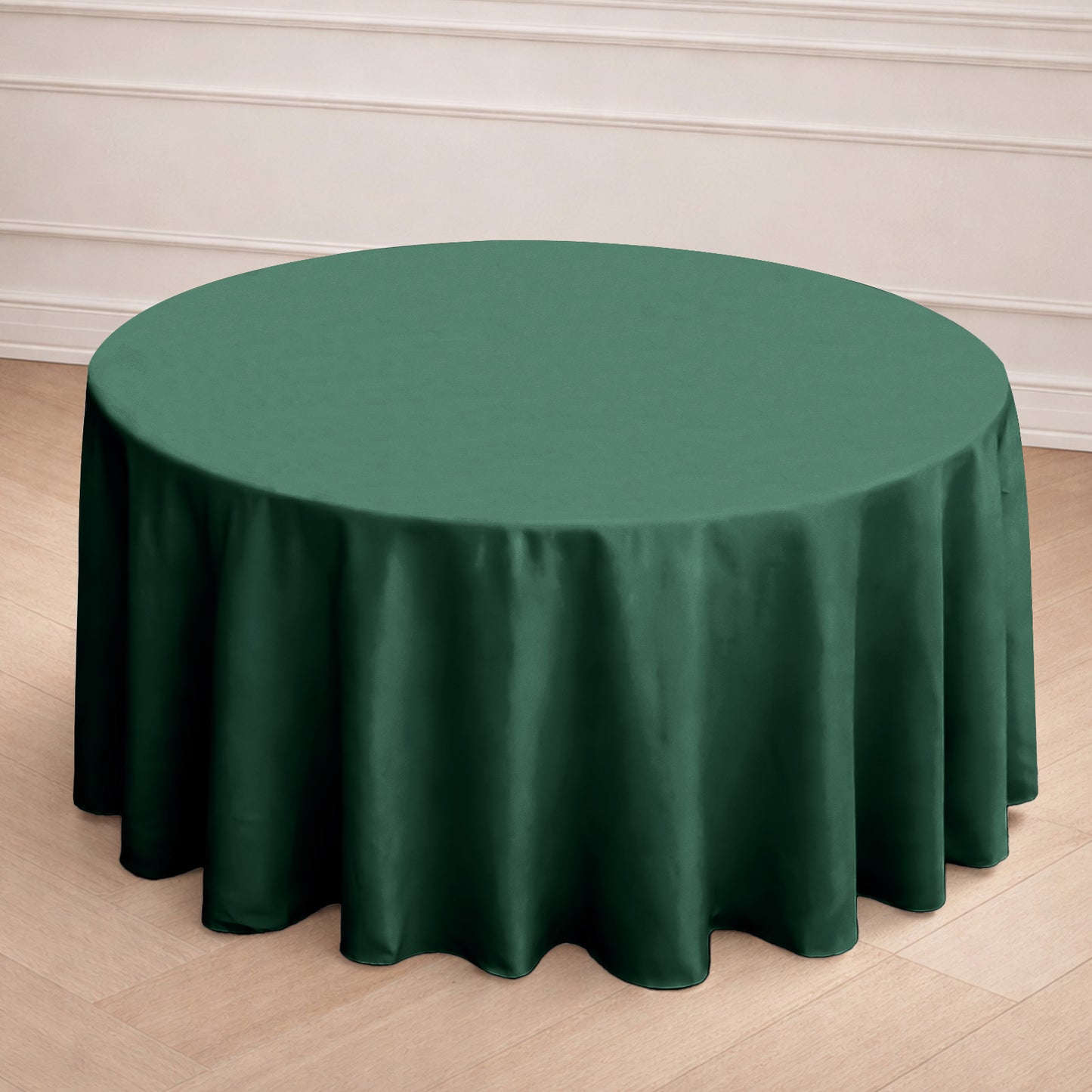 120" Hunter Emerald Green Seamless Polyester Round Tablecloth