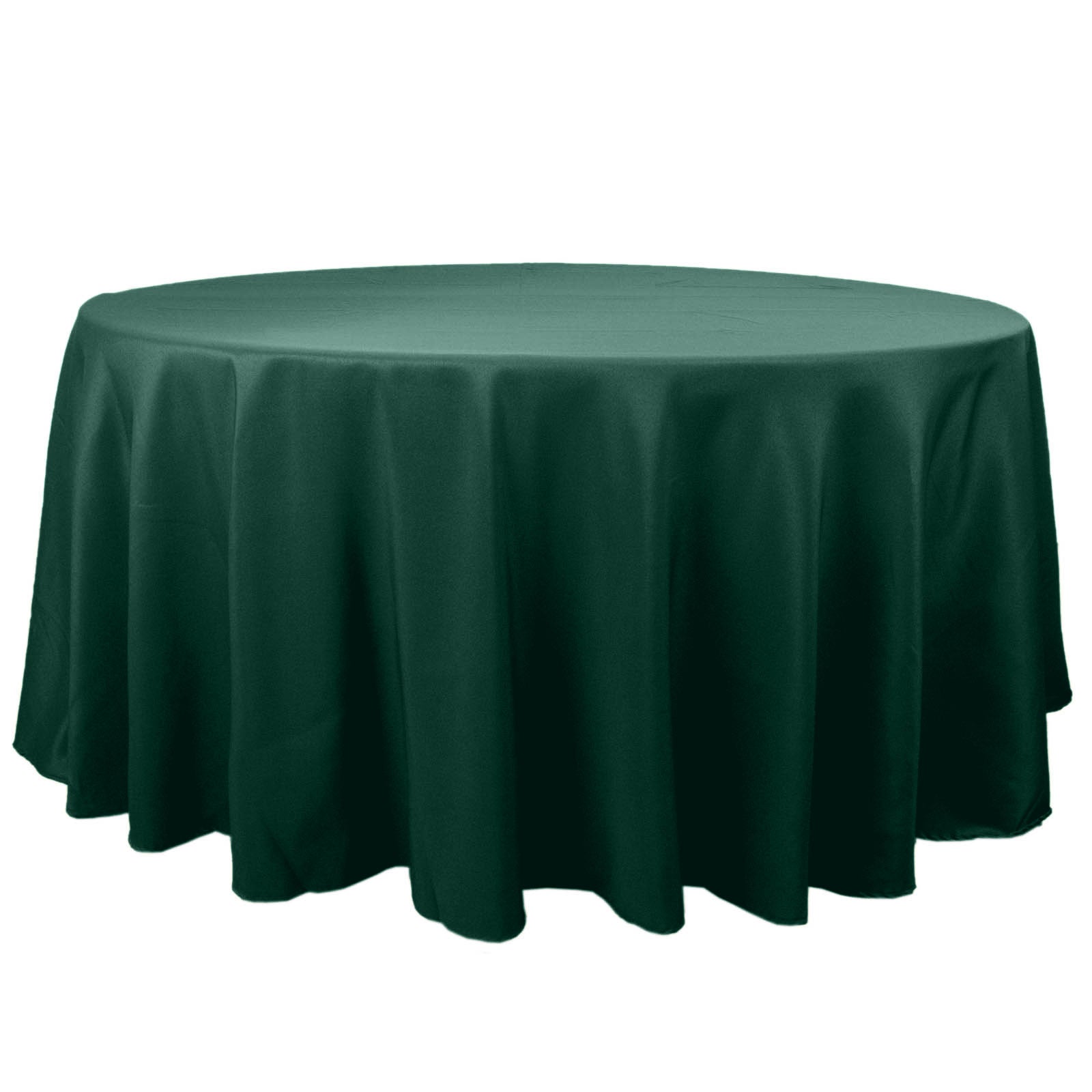 120inch Hunter Emerald Green 200 GSM Seamless Premium Polyester Round Tablecloth