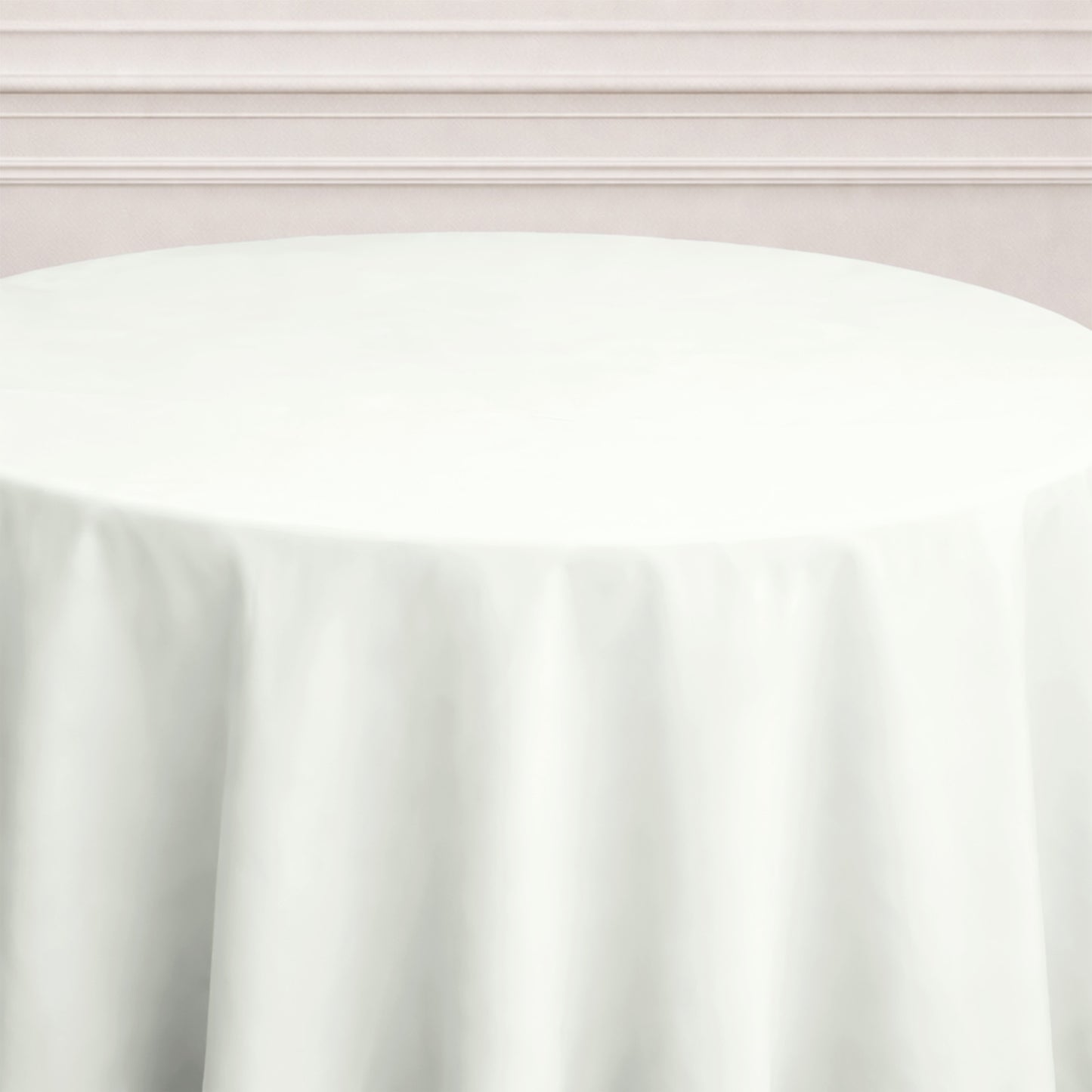 120 inch Ivory Polyester Round Tablecloth