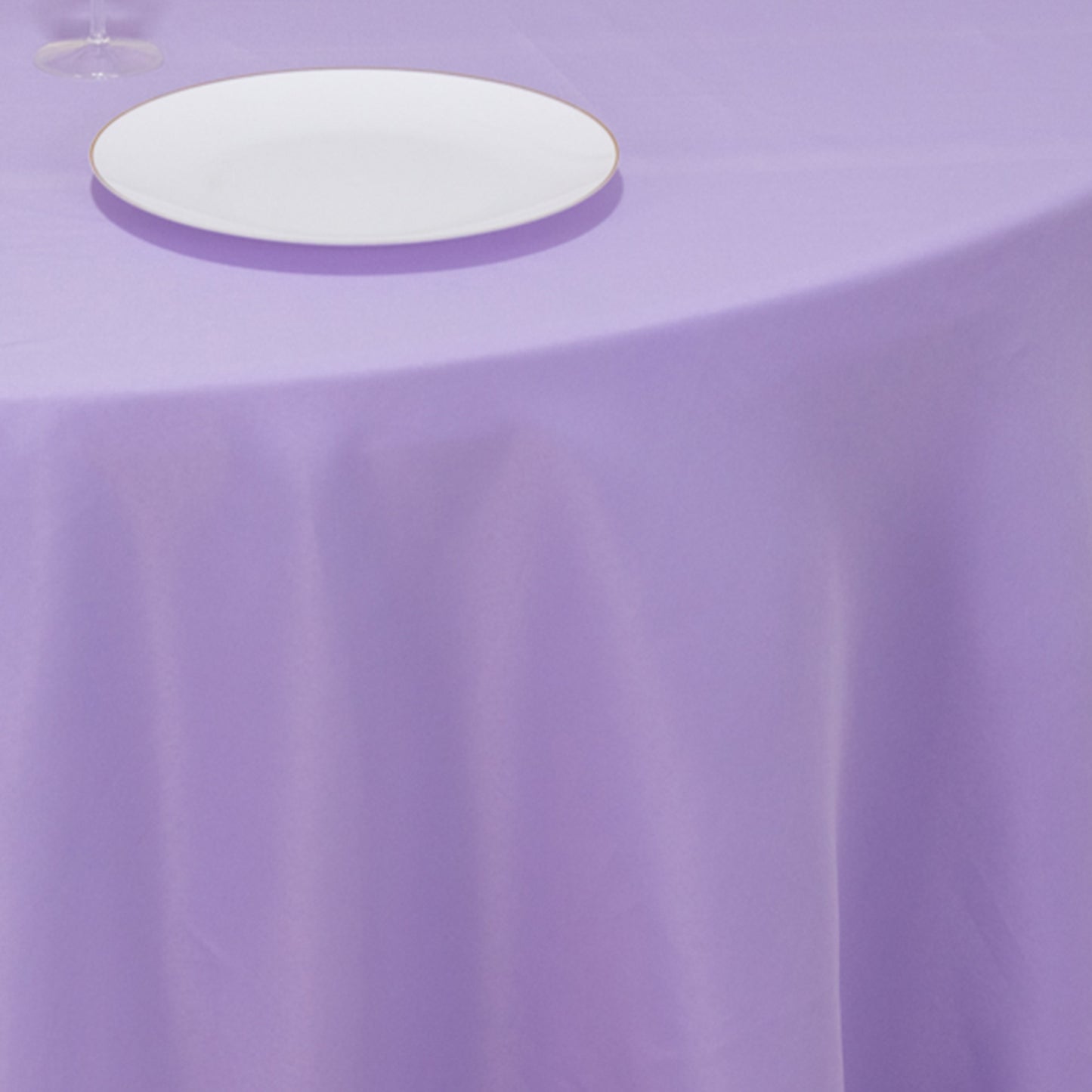 120" Lavender Lilac Seamless Premium Polyester Round Tablecloth - 220GSM for 5 Foot Table With Floor-Length Drop