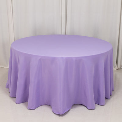 Elevate Your Event with the Premium Lavender Lilac Polyester Round Tablecloth 120"