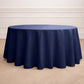 120 inch Navy Blue Polyester Round Tablecloth