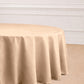Nude seamless polyester round tablecloth for elegant table settings.