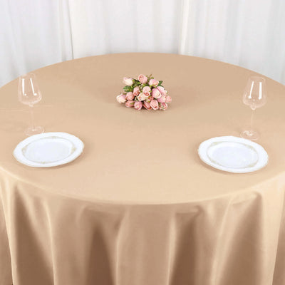 Durability Meets Style in the Nude Round Tablecloth