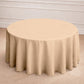 Nude seamless round tablecloth for elegant dining settings.