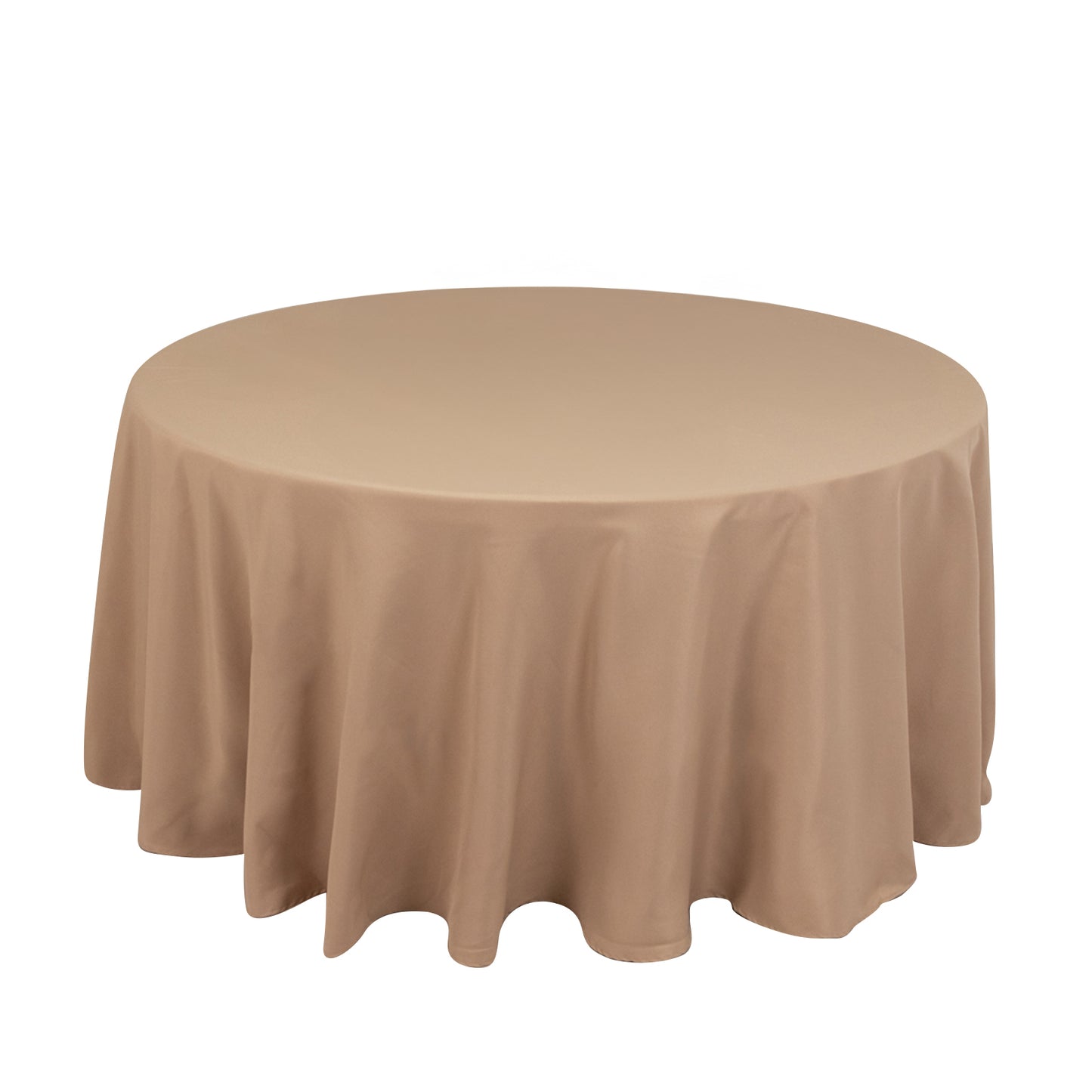 120" Nude Seamless Premium Polyester Round Tablecloth - 220GSM for 5 Foot Table With Floor-Length Drop