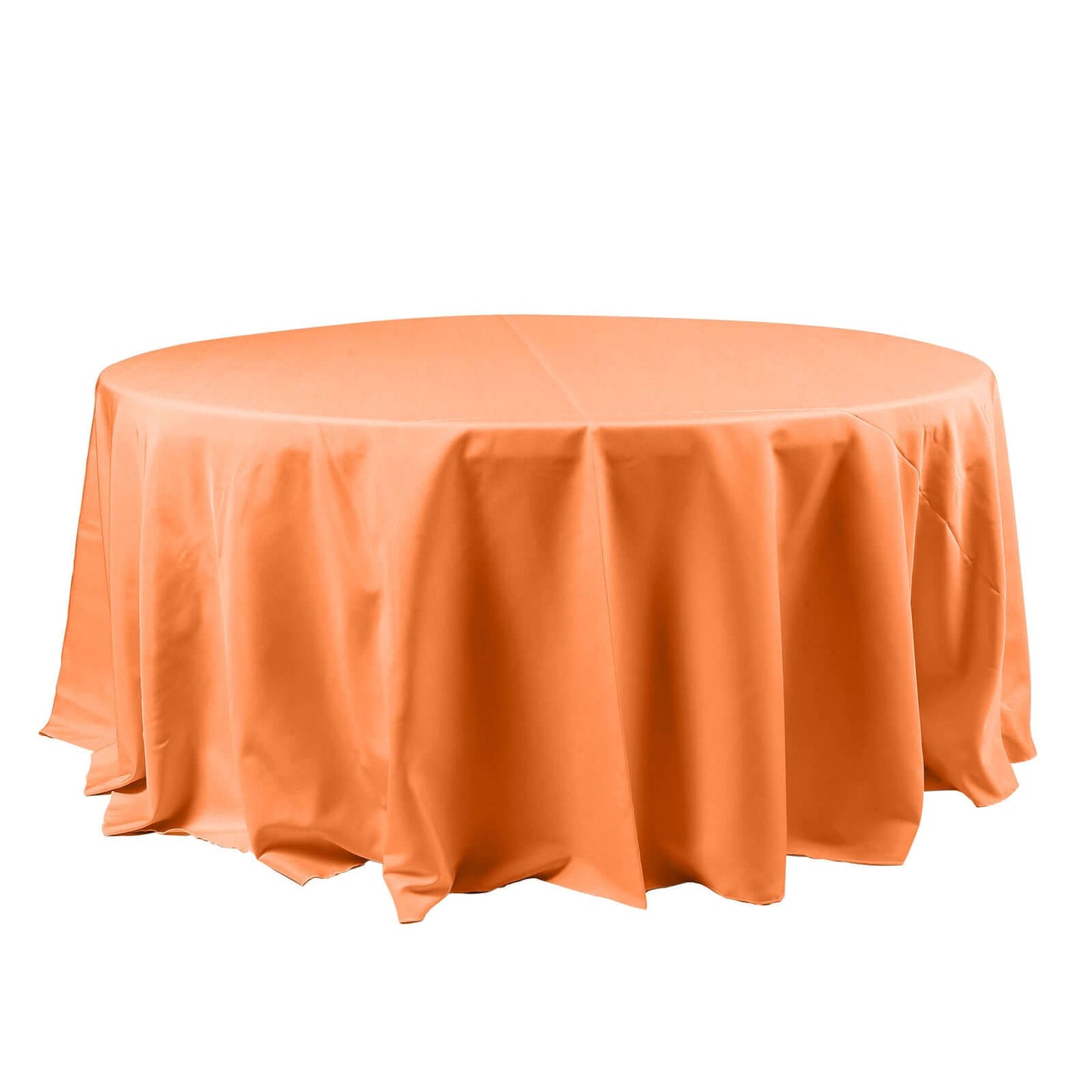 120 inch Orange Polyester Round Tablecloth