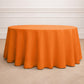 120" Orange Seamless Polyester Round Tablecloth