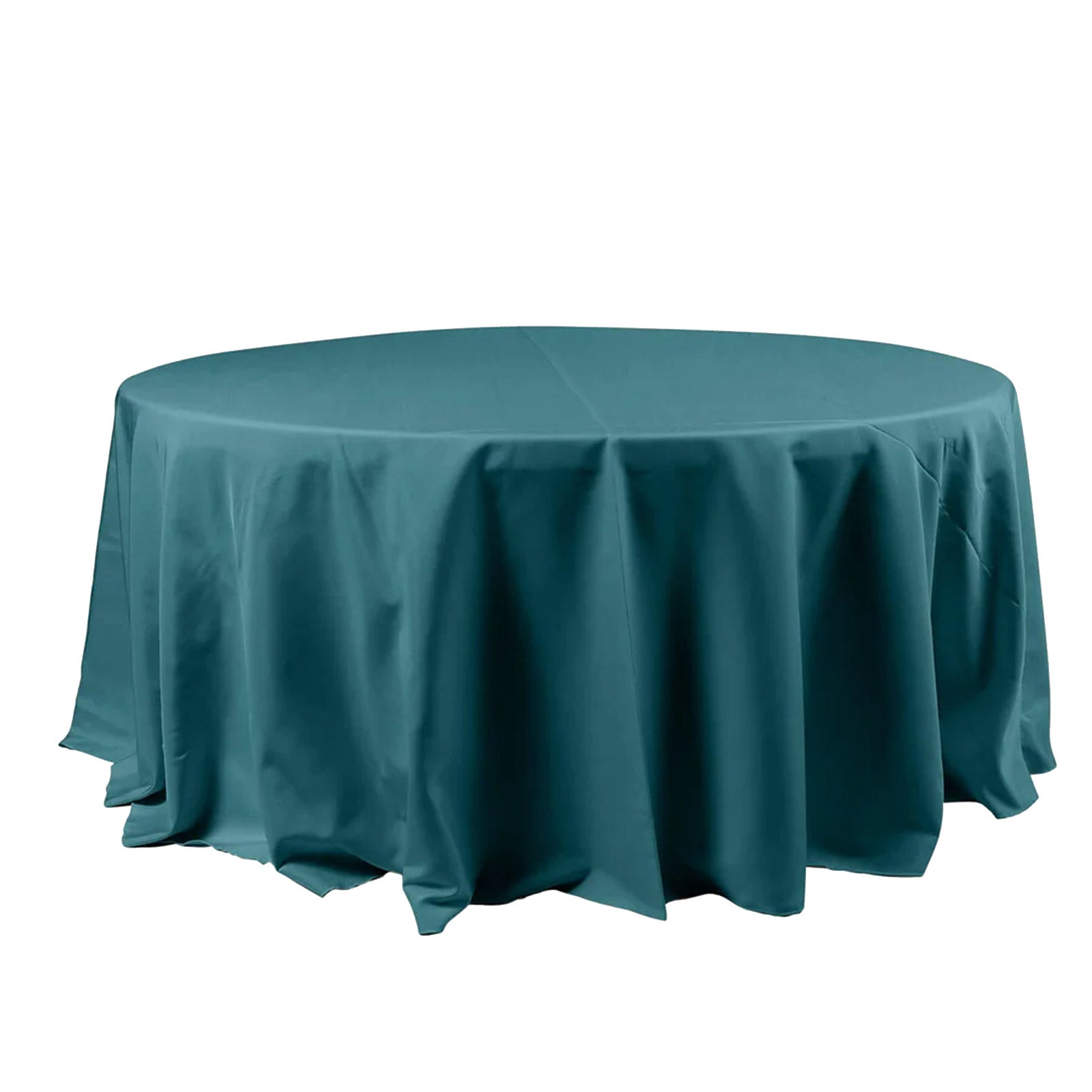 120" Peacock Teal Seamless Polyester Round Tablecloth