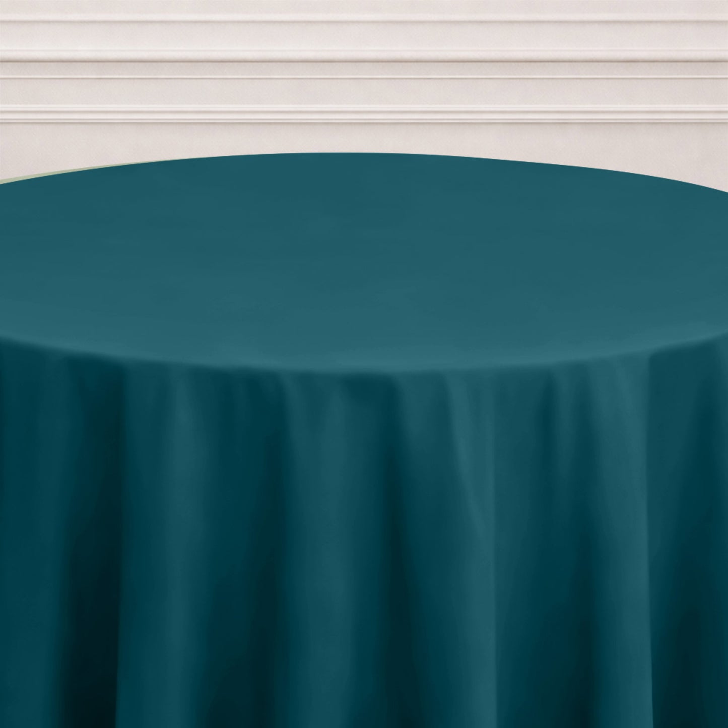 120" Peacock Teal Seamless Polyester Round Tablecloth