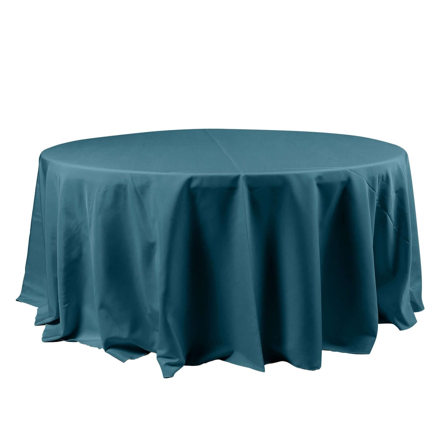 Peacock Teal Round Tablecloth Polyester 120 Inch