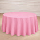 Pink seamless round tablecloth, 120 inches in diameter.