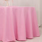 120" Pink Seamless Premium Polyester Round Tablecloth - 220GSM for 5 Foot Table With Floor-Length Drop